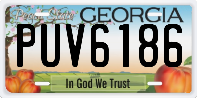 GA license plate PUV6186