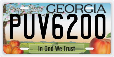 GA license plate PUV6200