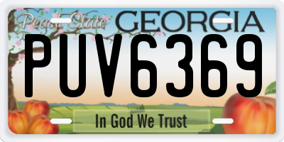 GA license plate PUV6369