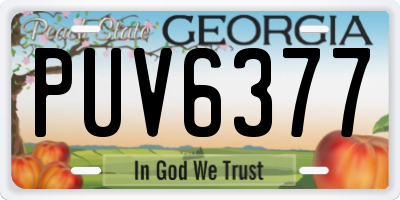 GA license plate PUV6377