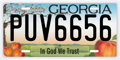 GA license plate PUV6656