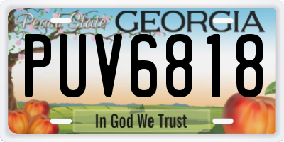GA license plate PUV6818
