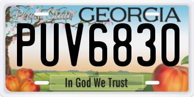 GA license plate PUV6830