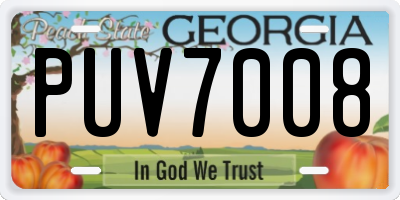 GA license plate PUV7008