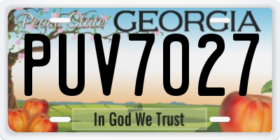 GA license plate PUV7027