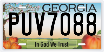 GA license plate PUV7088