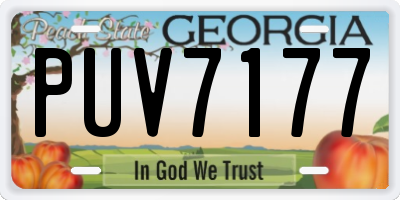 GA license plate PUV7177