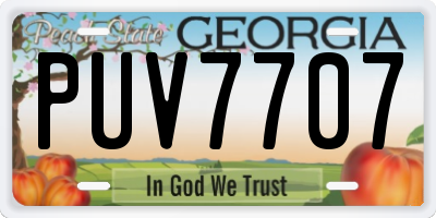 GA license plate PUV7707