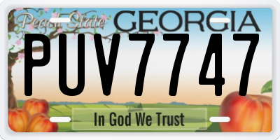 GA license plate PUV7747