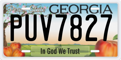 GA license plate PUV7827