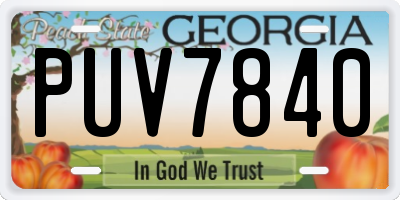 GA license plate PUV7840