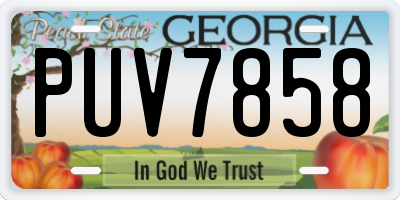 GA license plate PUV7858