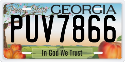 GA license plate PUV7866