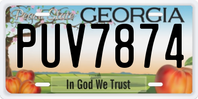 GA license plate PUV7874