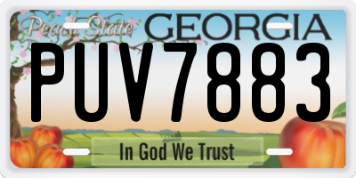 GA license plate PUV7883
