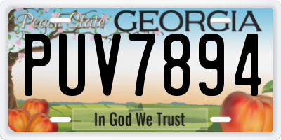 GA license plate PUV7894
