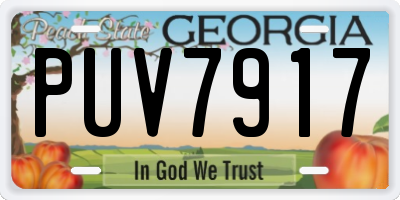 GA license plate PUV7917