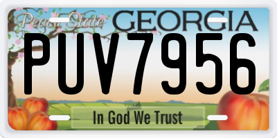 GA license plate PUV7956