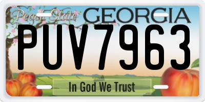 GA license plate PUV7963