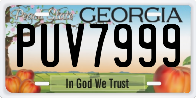 GA license plate PUV7999