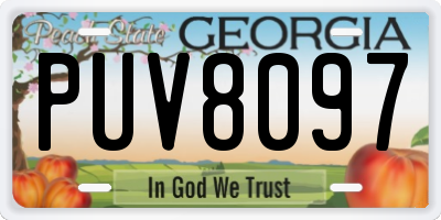 GA license plate PUV8097