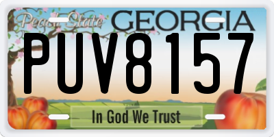 GA license plate PUV8157