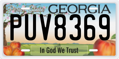 GA license plate PUV8369