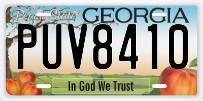 GA license plate PUV8410