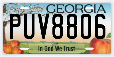 GA license plate PUV8806