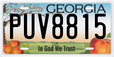 GA license plate PUV8815