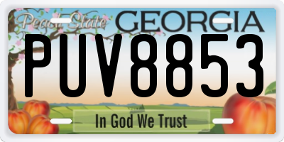 GA license plate PUV8853