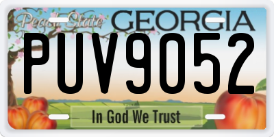 GA license plate PUV9052
