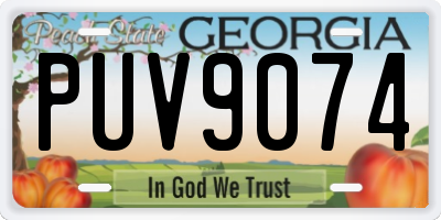 GA license plate PUV9074
