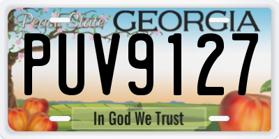 GA license plate PUV9127