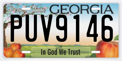 GA license plate PUV9146