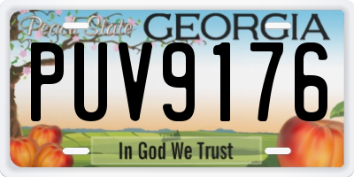 GA license plate PUV9176