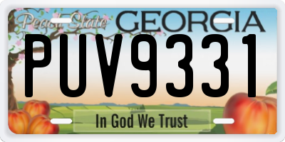 GA license plate PUV9331