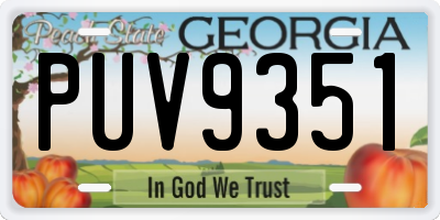GA license plate PUV9351
