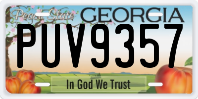GA license plate PUV9357