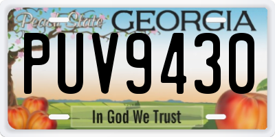 GA license plate PUV9430