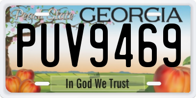 GA license plate PUV9469