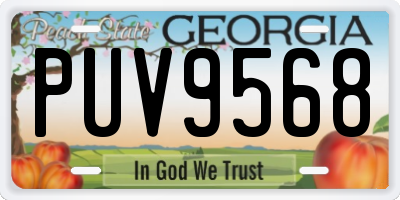 GA license plate PUV9568