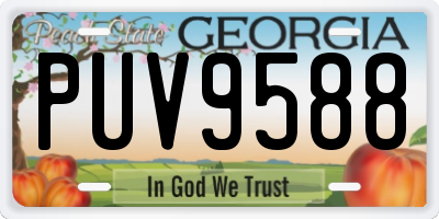 GA license plate PUV9588