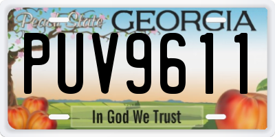 GA license plate PUV9611