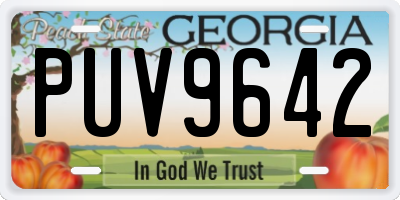 GA license plate PUV9642