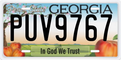 GA license plate PUV9767