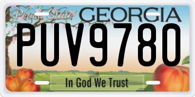 GA license plate PUV9780