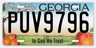 GA license plate PUV9796