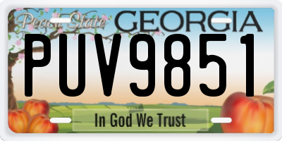 GA license plate PUV9851