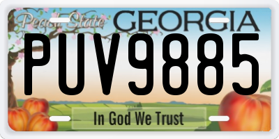 GA license plate PUV9885